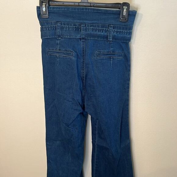 A. Calén By Flying Tomato Womens High Waist Tie Belt Flare Jeans Stretch Small - Picture 6 of 7